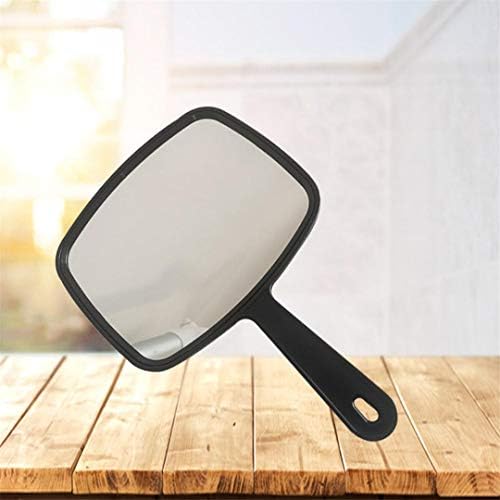 Black Hair Dressing Paddle Cosmetic Mirror Salon Barbers Hairdressers Professional Handheld Salon Barbers Mirror With Handle