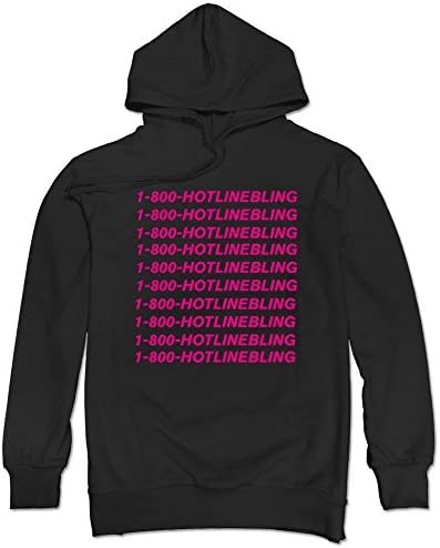 Men's Drake Hotline Bling Rose Sexy Pink Hoodie Black