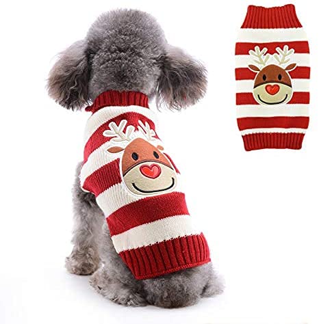 PETCARE Christmas Pet Dog Sweater Holiday Classic ugly Apparel Jumper For Small Medium Dogs,Cartoon Winter Warm Puppy Cat Dog Clothes Knitwear