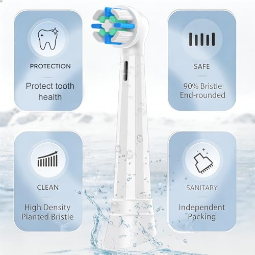 12PCS Compatible with Oral B iO Series Electric Toothbrush,Toothbrush Heads Compatible with Oral B iO 2/3/4/5/6/7/8/9/10,Effective Plaque Removal with Gentle Gum Care Technology
