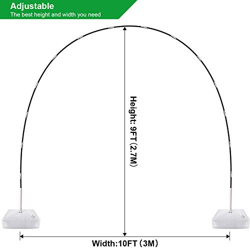 Balloon Arch Kit,9FT Tall & 10Ft Wide Adjustable Balloon Stand Set with Water Fillable Base,50Pcs Balloon Clips,Manual Pump Balloon Knotter-For Wedding Graduation and Birthday DIY Event Party Supplies Decorations