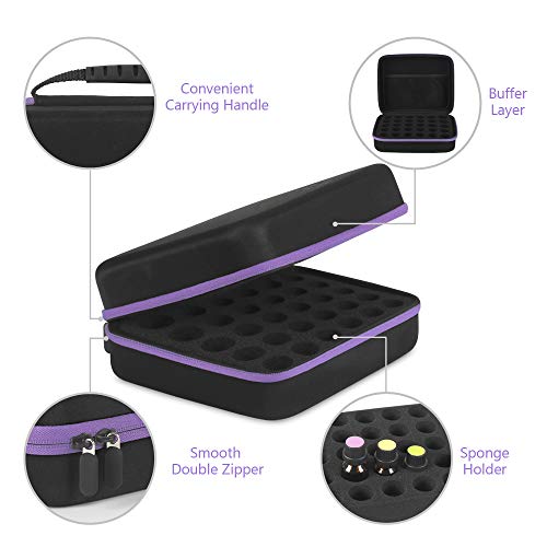 JSVER 30 Bottles Essential Oil Carrying Case Hard Shell Essential Oils Storage 5ml 10ml 15ml Essential Oil Travel Case Premium Storage Protection for Roller Bottles Portable Travel Organizer Cases - Thumbnail 3
