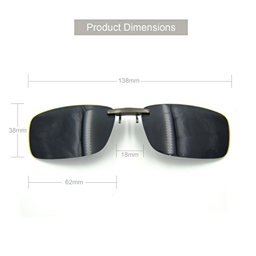 Besgoods Polarized Clip-on Sunglasses Lenses Glasses Unbreakable Driving Fishing Outdoor Sport Travelling New (Black)