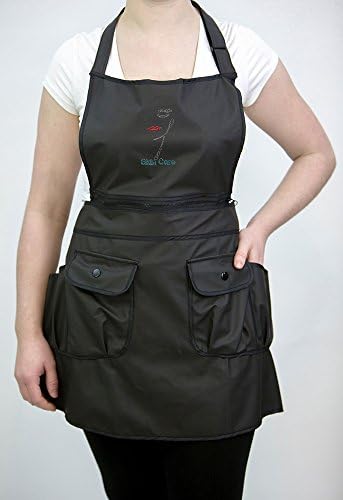 "Courtney" Convertible Zip Apron #9044 (Black with Skin Care(SA) Logo)
