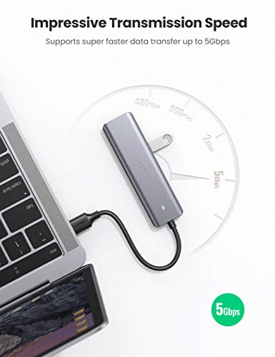 UGREEN Ultra Slim 4 Port USB 3 Hub with 5Gbps Data Transfer, 5V/2.4A Power Supply Multiple Port Extension Hub for Laptop, PC, MacBook, iMac, Xbox, PS4/PS5, Hard Drive and More Visit the UGREEN Store - Image 4