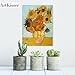 ArtKisser Vincent Van Gogh Sunflowers Wall Art(Vase with Twelve Sunflowers) Art Poster Print Framed Canvas Paintings Ready to Hang Yellow Wall Art for Bedroom Living Room 12