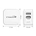 Comsun Dual USB Cell Phone Charger, 2 Port 24W 4.8A, Universal Portable Travel Adapter Wall Outlet Foldable Plug for Smartphone Tablet White