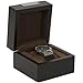 Tech Swiss Watch Box Extra Large 1 Watch Brown Wood Finish Engravable Plate Removable Cushion