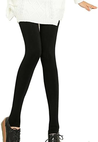 BellFlower Warm Women Leggings Cotton Slim Leggings Single Cashmere Foot Wear Female Leggings Pants (Black)