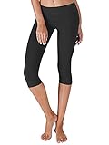 Yoga Capris Pants Basic Active Yoga Running Workout Leggings Inner Pocket