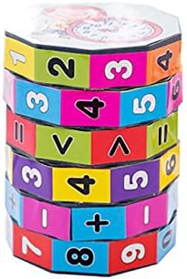 Vertily Children's Educational Toys Mathematics Numbers Magic Cube Toy Puzzle Game Gift Arithmetic Cube Subtraction Multiplication Detachable Cylindrical Digital Cube