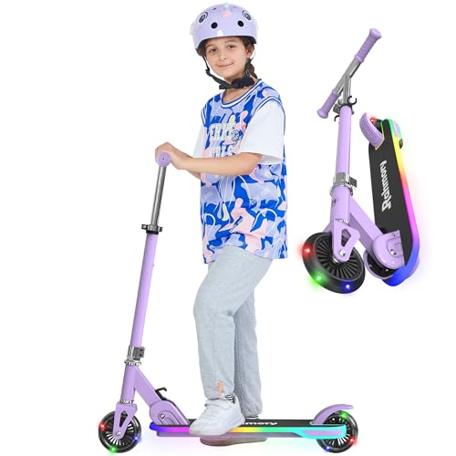 Rahmory Kick Scooter for Ages 5-12,Kid, Teens. Max Load 155 LBS. Foldable, Lightweight, with Light up Wheels and Dynamic Light Deck, Teen and Adults, 3 Adjustable Levels.