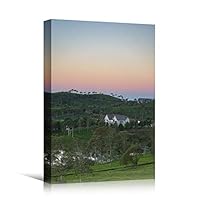 Canvas Wall Art Gradient Sunset on Skyline Coastal Multicolor Photography Relax/Calm Romantics Sunset - 12x18 inches