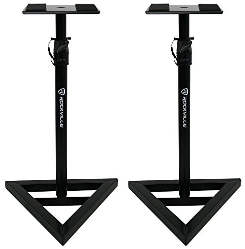 Rockville RVSM1 Pair of Near-Field Studio Monitor Stands with Adjustable Height