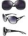 ATTCL Women Polarized UV400 Sunglasses Fashion Plaid Oversized Sunglasses 16214 Black