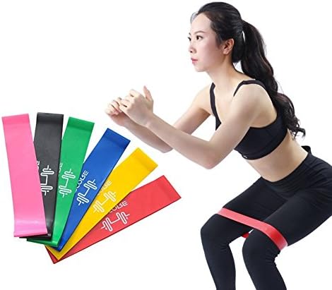 YIOY 6 Pc Yoga Resistance Bands Fitness Equipment Rubber Loop Pilates Sport Training Workout Elastic Band Set