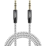 CableCreation Aux Cable for Car, 3.5mm Male to Male Stereo Aux Cord [Hi-Fi Sound，Cotton Braided] Compatible with Headphone, P