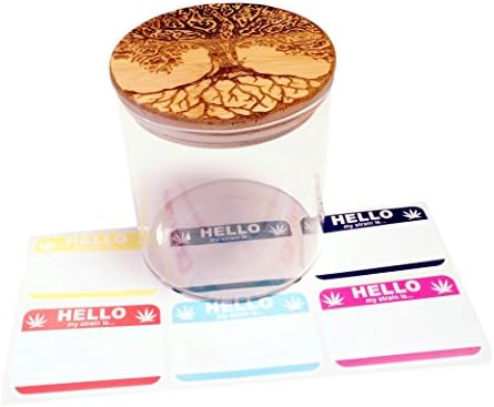 Tree of Life Design Bamboo Lid - Jumbo Size Glass Jar Container Storage # JJ101317-4