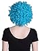 HDE Neon Color Afro Curly Clown Halloween Costume Party Wig Fake Goofy Unisex Hair (Robin's Egg Blue)
