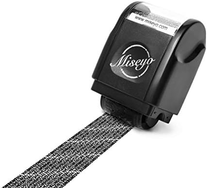 MiseyoIdentity Theft Protection Roller Stamps for Data Barcode ID Privacy,Anti-Theft Security Prevention Confidential Roller Stamp Easy for Guard Personal Information Blockout - Black