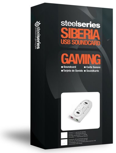 SteelSeries Siberia 51001 - Tarjeta de Sonido con Conector USB para Juegos, Color Blanco