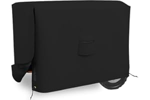 Covers & all Outdoor Generator Cover, 18 Oz Heavy Duty Waterproof UV & Weather Resistant, Universal Portable Equipment Storage Protector with Air Vents & Drawstrings (38"W X 28"D X 30"H, Black)