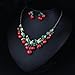 Hamer Women's Red Cherry Prom Wedding Jewelry Sets for Brides Statement Necklace and Earrings Costume Jewelry for Women