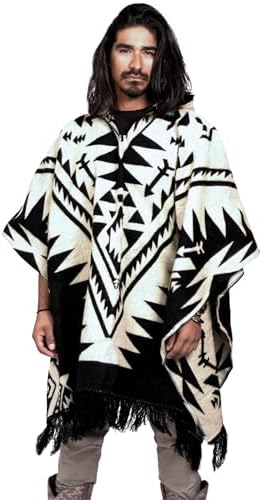 Amazon.com: LATITUDE ZERO Alpaca Wool Poncho -Serape | Warm & Soft