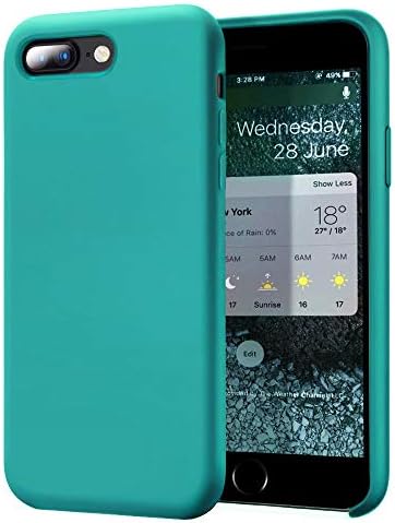 Cozosun iPhone 8Plus Case, iPhone 7Plus Case, Soft Liquid Silicone Slim Rubber Full Body Protective iPhone 7Plus/8Plus Case Cover (with Soft Microfiber Lining) Design for iPhone 7Plus/8Plus -Teal Bule