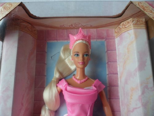 Barbie Rapunzel Pink Gown with Gold Glitter Pink Crown