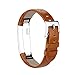 Vancle Fitbit Alta (HR) Band / Fitbit Alta HR 2017 Leather Wristband Adjustable Replacement Accessories Strap with Buckle for Fit bit Alta (Orange Brown)