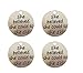 Yansanido Pack of 10 Alloy Silver ''She Believed she Could so she did'' 0.94'' Round DIY Antique Message Charms Pendant for Making Bracelet and Necklace (She Believed she Could so she did)