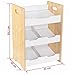 KidKraft Wooden Angled Bin Unit with Five Compartments and Side Handles - Natural & White, Gift for Ages 3+