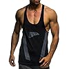 Leif Nelson Gym Herren Stringer T-Shirt für Sport Fitness ohne Ärmel Männer Bodybuilder Trainingsshirt Top ärmellos Sportshirt – Bekleidung für Bodybuilding Training 6286 Schwarz-Grau Small