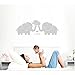 MAFENT Three Cute Elephant Family Wall Decal with Love Hearts Quote Art Baby or Nursery Wall Decor Bedroom Decoration (Grey, Small)