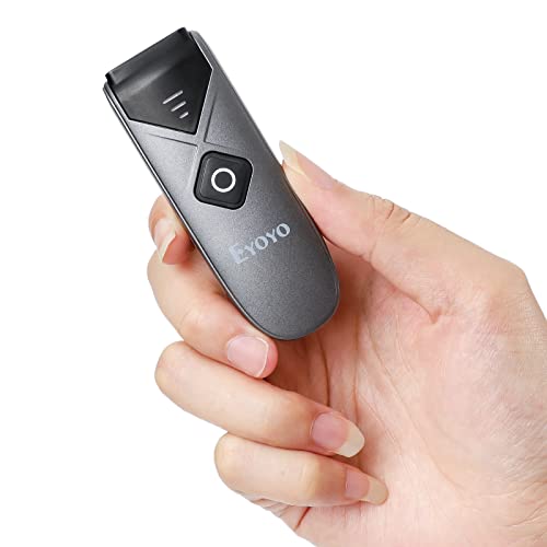 Eyoyo Bluetooth 2D&1D Barcode Scanner, Portable Wireless Mini Barcode Reader with 2.4G Wireless/Bluetooth/USB Wired Connection QR Code Scanner Compatible with Pad, Phone, Android, Tablet PC