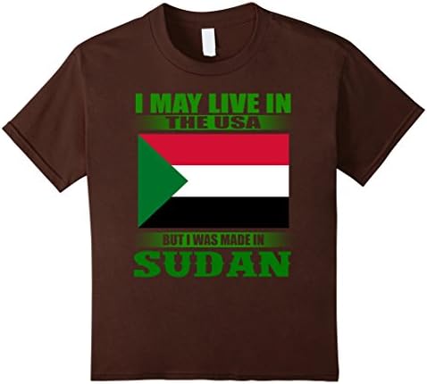 Kids Live in USA made in SUDAN flag tee 6 Brown