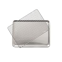 Nordic Ware 43172AMZM 2 - Piece Set - Half Sheet W/Oven Safe Nonstick Grid, Aluminum