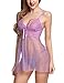 Avidlove Women Sissy Lace Lingerie Babydoll G-String Thong Underwear Nightwear Purple Small