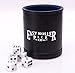 Professional Dice Cup | Black Leatherette Exterior with Blue Velvet Interior | Includes 5 Free 6-Sided Dice