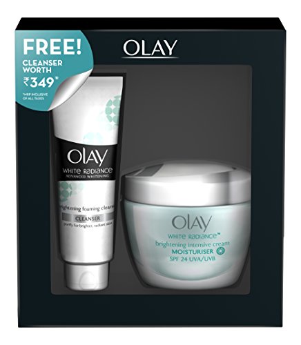 Olay White Radiance Advanced Whitening Fairness Protective Skin Cream, 50g with Foaming Cleanser, 100g