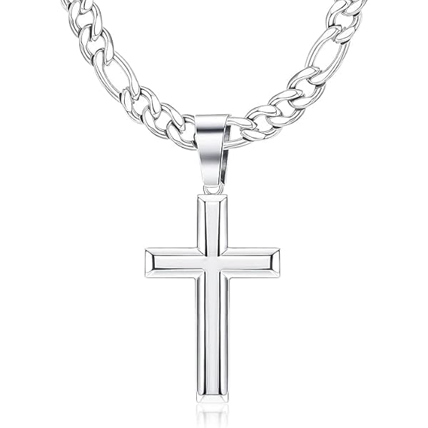 Thunaraz 925 Sterling Silver Cross Necklace for Men Women