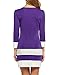 ANGVNS Women Winter Color Block Patchwork 3/4 Sleeve O Neck Pullover Dress, Purple, Large
