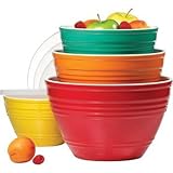 4 Piece Melamine Bowl Set With Lids - 4 Sizes
