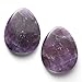 Top Plaza Thumb Worry Stone Water Drop Natural Amethyst Chakra Reiki Healing Crystals - Tumbled Palm Stone