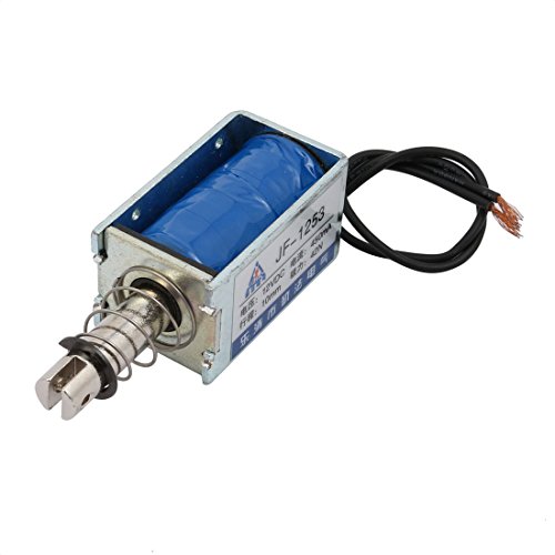 uxcellDC12V 450mA 10mm Stroke 42N Force Pull Type Frame DC Solenoid Electromagnet Magnet JF-1253