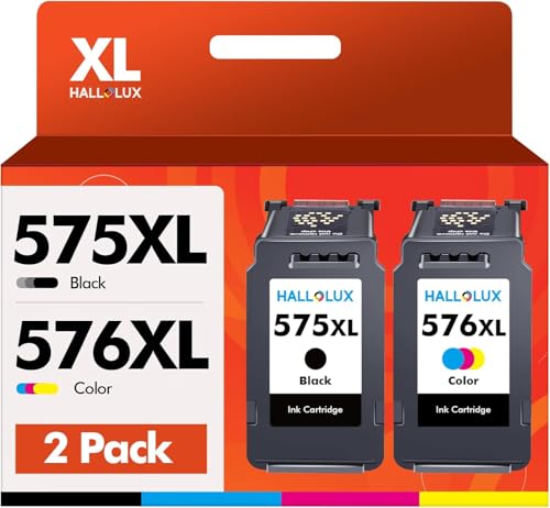 HALLOLUX PG-575XL CL-576XL Multipack Cartridge Replacement for Canon 575 XL 576 XL for Canon PIXMA TS3550i TS3551i TR4750i TR4751i (Black, Colour)
