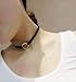 Fheaven New Leather Choker Charm Necklace Vintage Hippy Chocker Leather Necklace Alloy party wedding (Black)