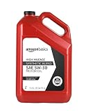 AmazonBasics High Mileage Motor Oil, Synthetic Blend, 5W-30, 5 Quart