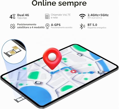 TECLAST T65 Tablet 13.4 Inch 120Hz Display Tablet Android 16, Dual SIM 4G LTE + 5G WiFi, 2.2GHz Octa-Core, 26GB RAM+256GB ROM(TF 4TB) Widevine L1 1080P/13MP/BT5/GPS/OTG, with Keyboard+Case+Pen